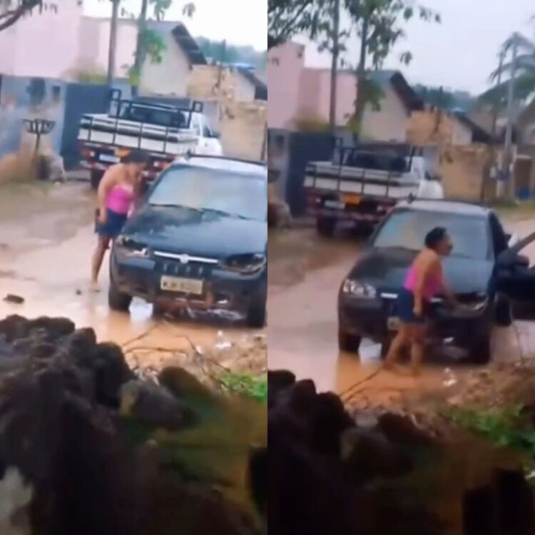 Mulher flagra marido na casa da amante e destrói veículo em Novo Progresso, no Pará