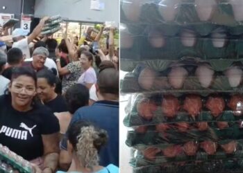 Promoção de ovos gera tumulto em supermercado de Fortaleza