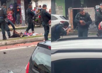 Perseguição policial termina com capotamento de carro e prisão de três criminosos no bairro Cidade Nova