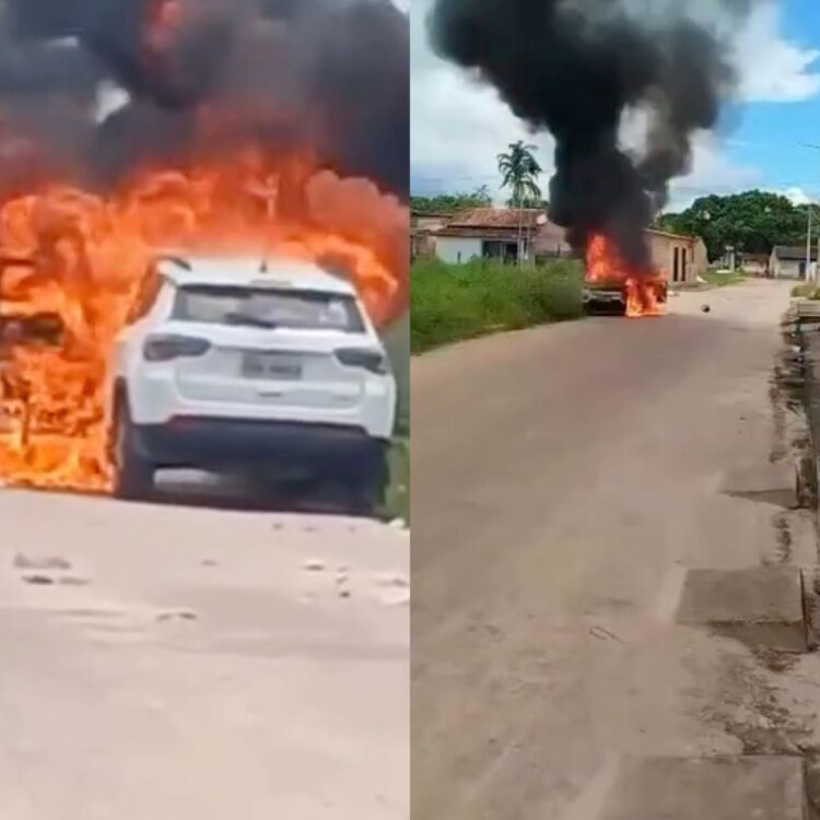 Facção criminosa incendeia carro de policial militar em Castanhal 