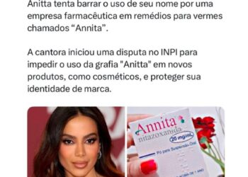 Anitta tenta barrar uso de nome por empresa de remédio para vermes