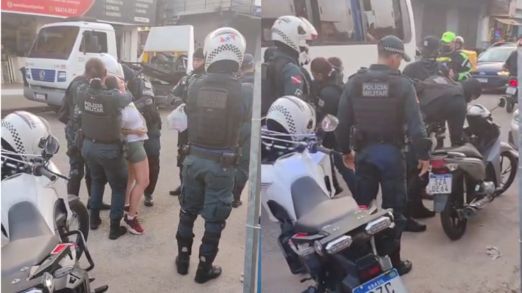 PM aplica “mata-leão” em mulher durante abordagem em blitz; vídeo gera indignação nas redes