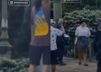 Após ato de vandalismo, jovem é preso e obrigado a limpar a sujeira que fez, na praça da República