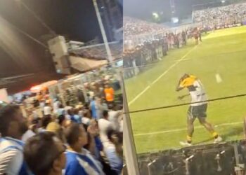 Paysandu perde em casa e torcedor atinge jogador do Criciúma com copo arremessado