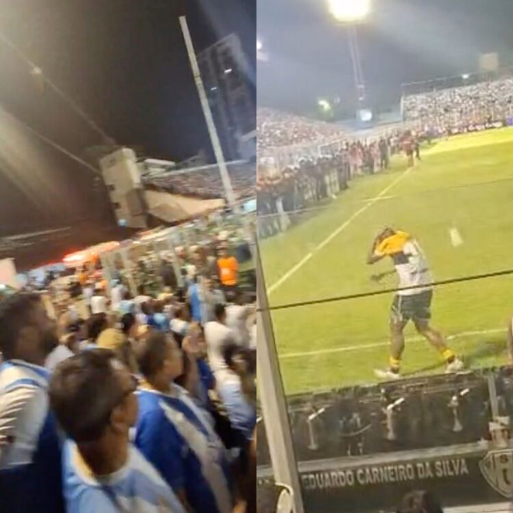 Paysandu perde em casa e torcedor atinge jogador do Criciúma com copo arremessado