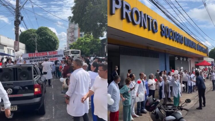 Servidores protestam contra possível fechamento e privatização do PSM da 14, em Belém