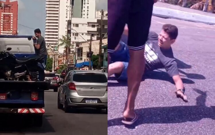 Motoboy é atropelado ao tentar salvar sua moto de ser guinchada no bairro da Pedreira