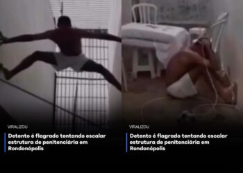 Detento é flagrado tentando escalar estrutura de penitenciária em Rondonópolis