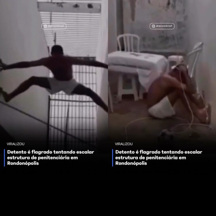 Detento é flagrado tentando escalar estrutura de penitenciária em Rondonópolis
