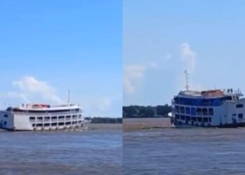 Embarcação que naufragou em 2020 volta a operar e quase vira à caminho de Santarém com superlotação após festival de Parintins
