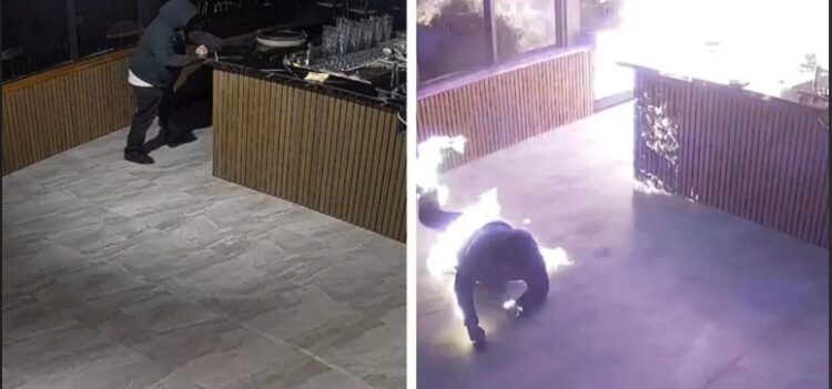 Criminoso coloca fogo em si mesmo ao tentar incendiar salão, em Sydney