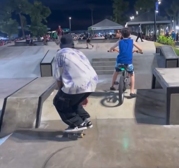 Skatistas denunciam risco de acidentes com crianças e pedestres que usam pista irregularmente do Parque da Cidade