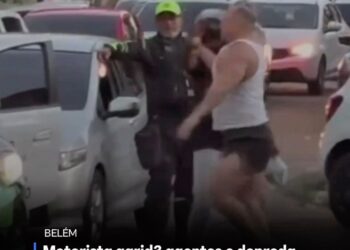 Motorista agrid3 agentes e depreda viatura durante abordagem no centro de Belém