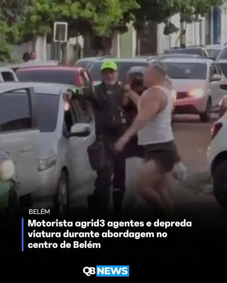 Motorista agrid3 agentes e depreda viatura durante abordagem no centro de Belém