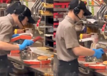 Funcionário de fast food famosa na Europa cospe em hambúrguer durante o preparo do lanche