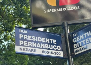 Placa de rua é instalada com erro de ortografia no bairro de Nazaré
