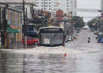 Mais um dia de caos: forte chuva provoca alagamentos, quedas de árvores e trânsito parado