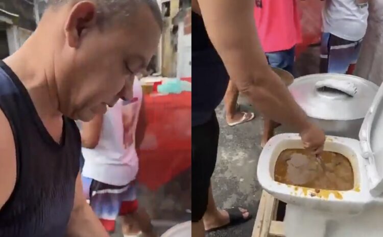 Vídeo de feijoada servida em vaso sanitário em Salvador divide opiniões