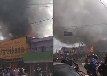 Incêndio de grandes proporções atinge loja no bairro do Paar, em Ananindeua