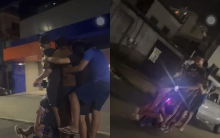 Vídeo mostra 5 pessoas em um único patinete elétrico no centro de Belém