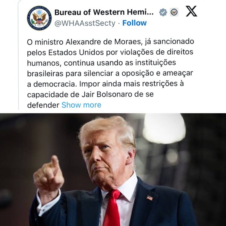 Governo Trump condena decisão e faz críticas a Alexandre de Moraes