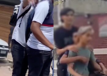 Vídeo mostra flagrante de vários estudantes compartilhando o mesmo patinete elétrico da Prefeitura