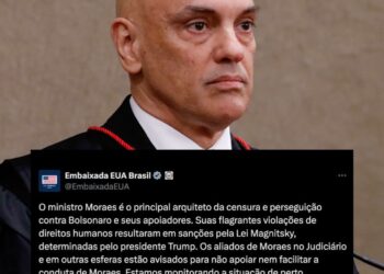 Embaixada dos EUA publica nova nota contra Moraes e a censura no Brasil