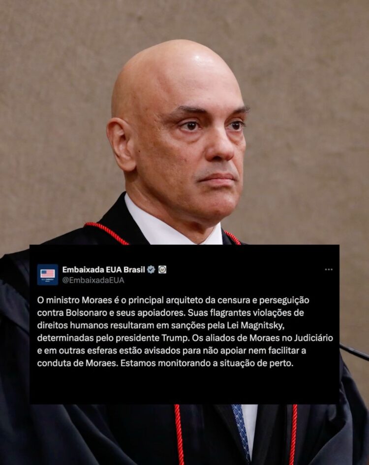 Embaixada dos EUA publica nova nota contra Moraes e a censura no Brasil
