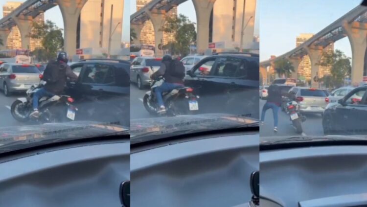 Motorista toma arma de assaltante e atira contra ele no meio do trânsito; bandido morr3 no hospital