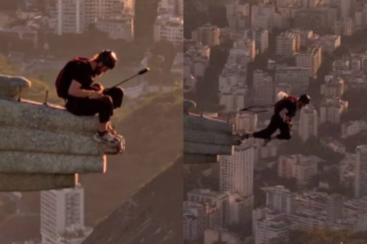 Policia investiga homem que invadiu cristo redentor e saltou de paraquedas