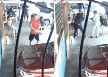 Policial penal é assaltado em lava jato na Cidade Nova. Câmeras registraram a ação