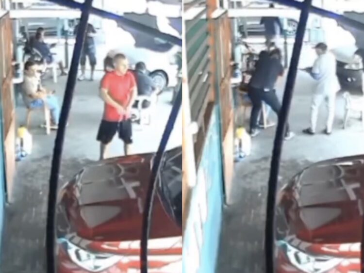 Policial penal é assaltado em lava jato na Cidade Nova. Câmeras registraram a ação