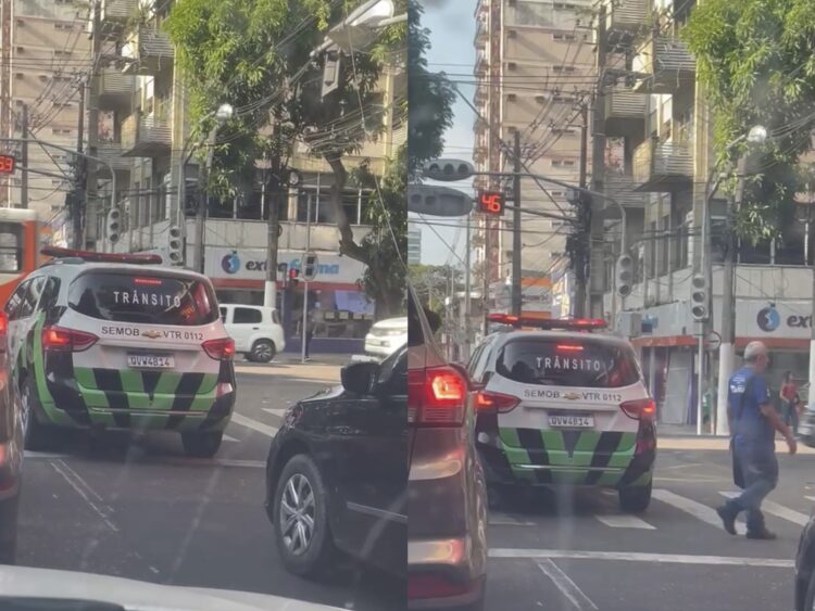 Agentes da SEMOB são flagrados cometendo infrações de trânsito com viatura do órgão