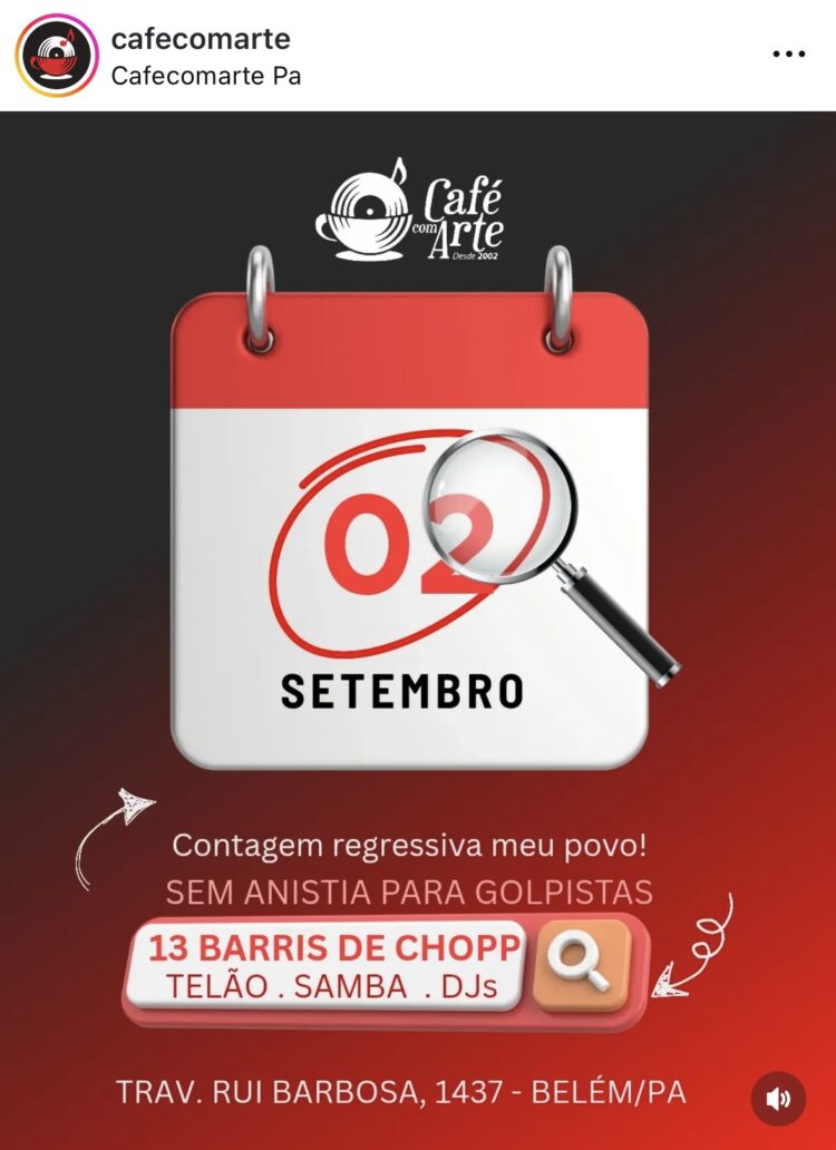 Bar em Belém promete liberar 13 barris de chope no dia da sentença de Bolsonaro