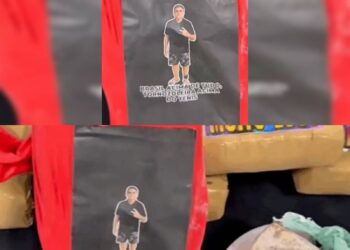 Casal de tr4ficantes usam foto de Bolsonaro com tornozeleira em tablete de maconha