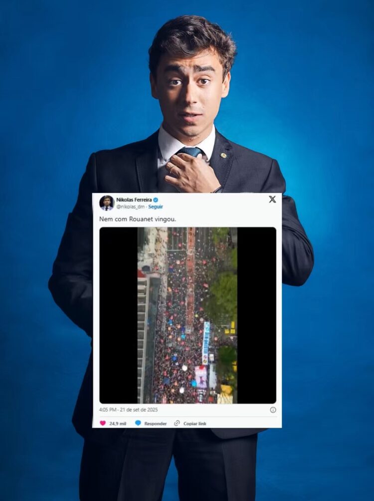 Nikolas Ferreira ironiza protestos da esquerda: “Nem com Rounet Vingou”