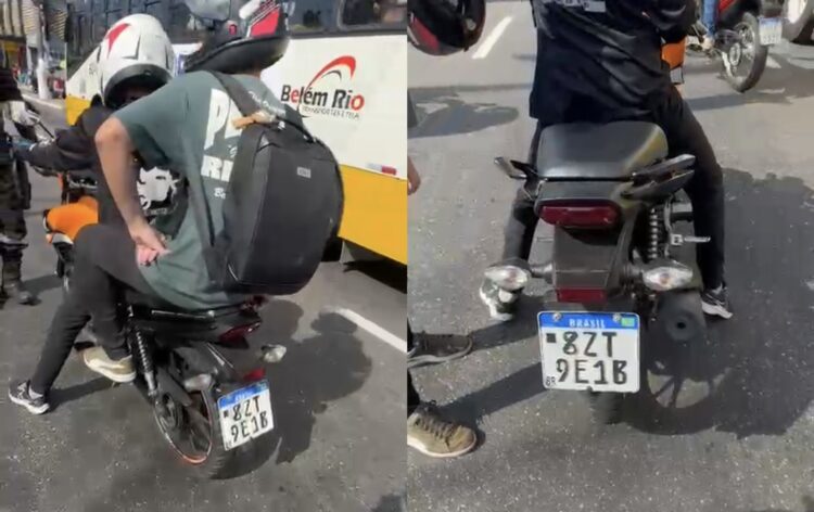 Motociclista de app é detido com placa irregular durante operação na Almirante Barroso