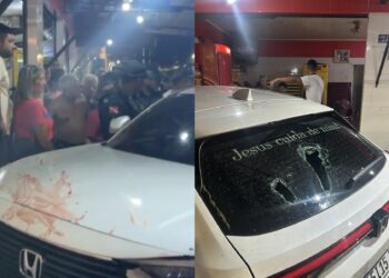 Carro descontrolado invade lanchonete na Cidade Velha e deixa quatro feridos