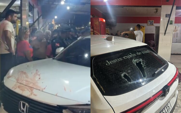Carro descontrolado invade lanchonete na Cidade Velha e deixa quatro feridos
