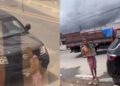 Homem se banha em esgoto em Murici e jovens oferecem banho, roupas e comida
