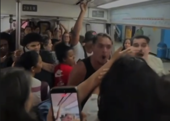 Homens são expulsos de vagão feminino após baixaria: “Teu c*”