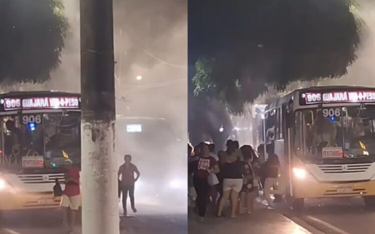 Ônibus em Belém solta fumaça e passageiros correm achando que estava pegando fogo