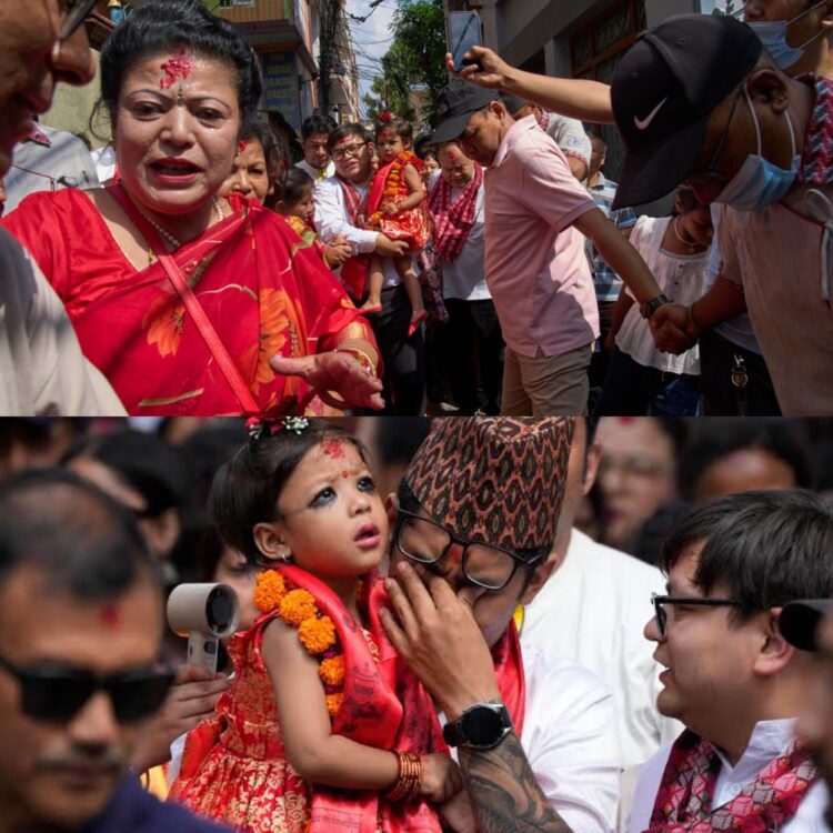Menina de 2 anos é reverenciada como “deusa virgem” no Nepal