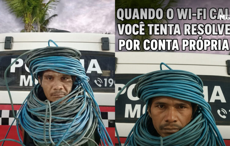Homem preso por suspeita de roubo de fios vira meme em Salinópolis