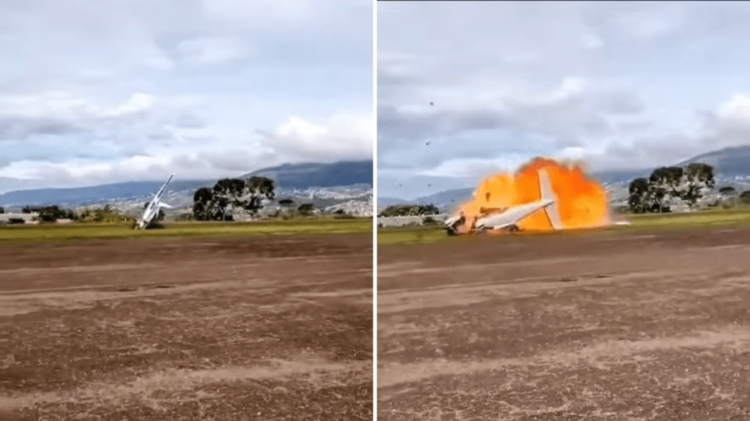 Avião cai e explode após decolagem na Venezuela; dois pilotos morrem carbonizados