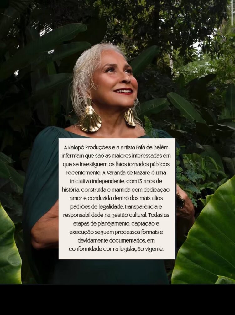 Após investigação do MP sobre uso de R$ 1,5 milhão, Fafá de Belém se defende e diz ser “a maior interessada na apuração dos fatos”