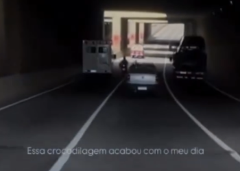 Ambulância atropela motociclista dentro do túnel do Entroncamento e não presta socorro