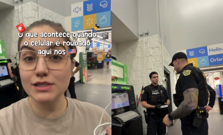 Brasileira registra ação rápida da polícia dos EUA após ter celular furtado