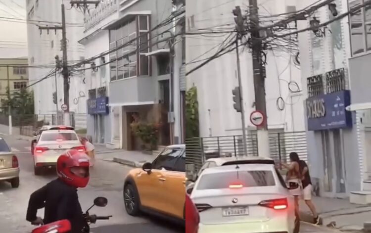 Mulher vira motivo de “disputa” entre dois homens na saída de casa noturna e moto Uber r0uba a cena com narração
