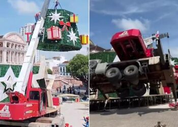 Trabalhador morto em acidente com guindaste gravou vídeo de montagem de Natal no mesmo local da morte há 3 anos